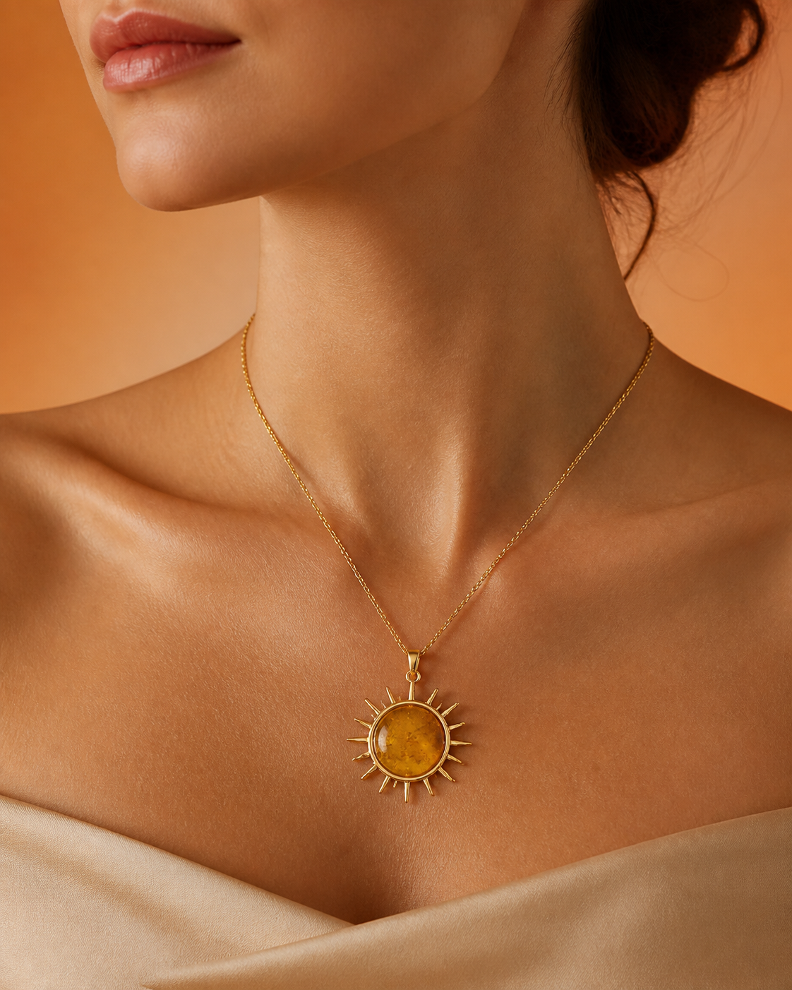 Honey-gold natural Feicui ring from the Amber Glow collection