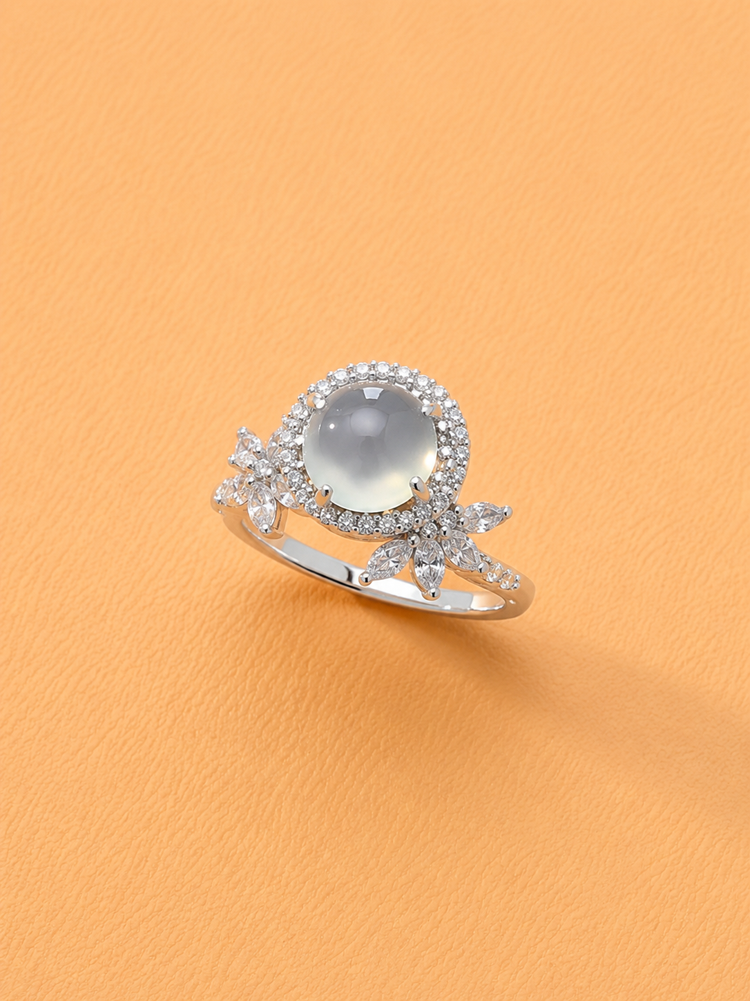 Moonlit Blossom Cluster Ring