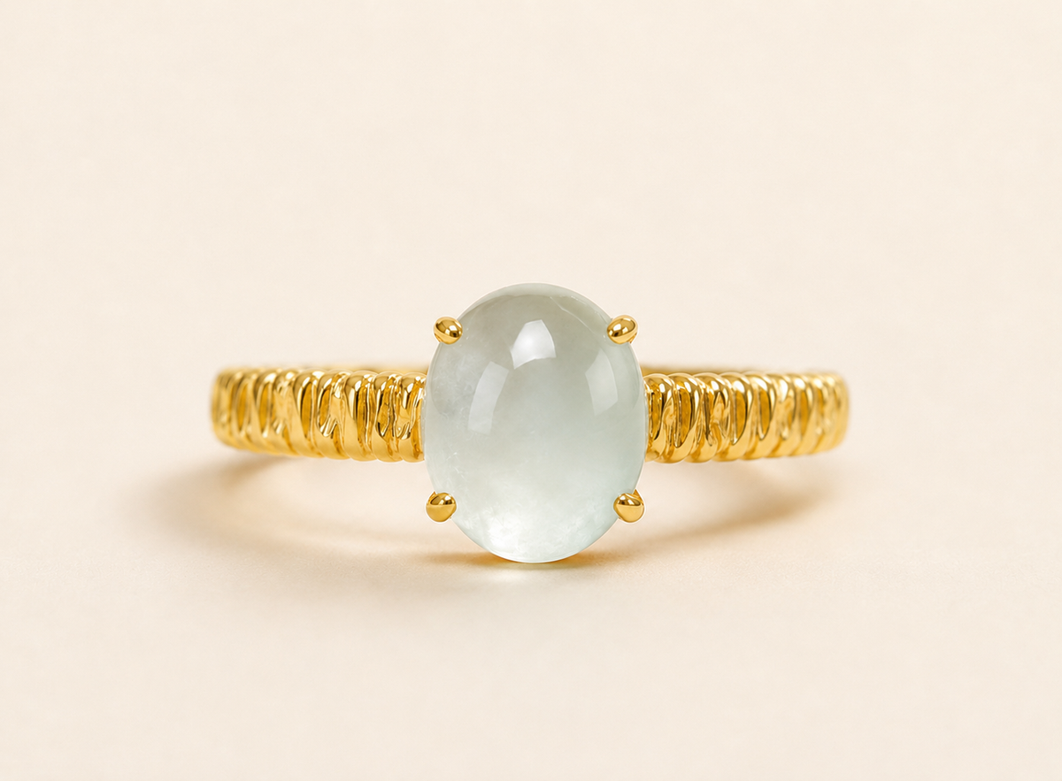 Golden Bough Dewdrop Ring