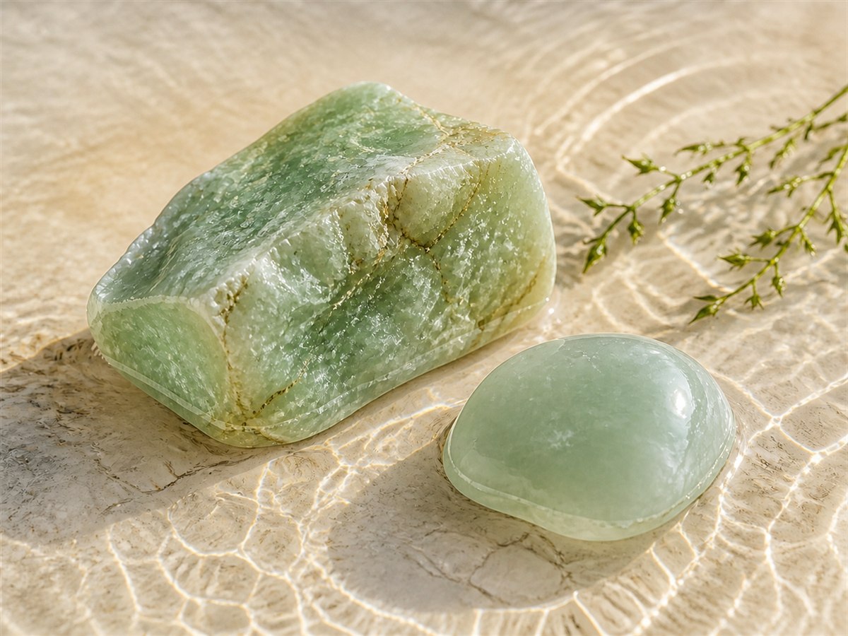 Natural translucent Feicui stone